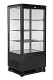 GastroHero Kühlvitrine 78 Liter I Buffet Vitrine +2 °C und +6 °C mit LED I Kühlvitrine...