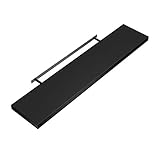 Casaria® Wandregal Schwarz mit Halterung Schwebend 15kg Tragkraft Küche Wohnzimmer Flur...