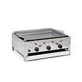 Gasbräter 11kW 3-flammiger Edelstahl-Brenner mit Stahlpfanne und Schutzhülle...