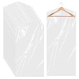 10 Stück lange Kleiderhüllen 180 cm transparente Kleidersäcke zum Aufhängen...
