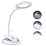 COLFULINE Lupe mit Licht und Ständer, 5X & 10X LED Lupenleuchte wiederaufladbar mit 3...