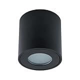 EDO Aufbaustrahler KLARS Black IP44 Wasserfeste Deckenlampe LED, Runde LED...