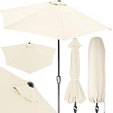 Kingsleeve® Sonnenschirm Halbrund 2,7m Abdeckung UV-Schutz 80+ Balkon Terrasse Halbschirm...