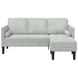 vidaXL Sofa Set Hellgrau 173 x 131 x 67 cm Samt, Stylische Gartensofa,...
