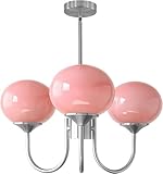 QTYQWC Goldkugel-Sputnik-Kronleuchter mit 5 Leuchten, Moderne rosa...