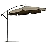 Outsunny Sonnenschirm Ampelschirm mit Handkurbel Rüschen Ø2,65 x 2,65H m...