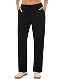 Terecey Jogginghose Damen Baumwolle Sporthose Lang Freizeithose Yogahose Baggy Weites Bein...
