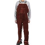 DSQIANG Cowhide Schweißen Schweißer Schürzen, Split Leg Suspenders Für Männer Heavy...