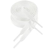 VSUDO Schnürsenkel Weiß 120 cm Flach – 8mm Breite Schnürsenkel für...