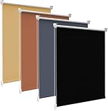 bobodeco Verdunklungsrollo ohne Bohren & mit Bohren, Verdunkelungsrollo Klemmfix, Schwarz...