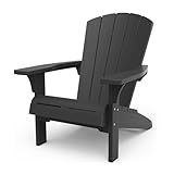 Keter Alpine Adirondack Chair, Outdoor Gartenstuhl aus Kunststoff mit Getränkehalter,...