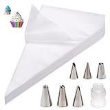 KowyKo Einwegspritzbeutel,Spritztüte Set 100 Stück Piping Bags+6...