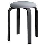 Balama Hocker Schwarz & Grau stapelbar gepolstert 45 x 31 x 31 cm aus Metall mit...