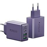 2-Pack ﻿USB C Ladegerät, 40W 4 Ports USB C Fast Charger Mehrfach Schnellladegerät mit...