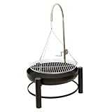 NATIV Lemodo Feuerschale mit Grillrost - Dreibein-Schwenkgrill - Dreifuß-Grill mit Kurbel...