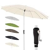 Doppler Sonnenschirm für den Garten Asia Look SL-AZ Auto Tilt 250cm Natur I Gartenschirm...