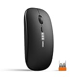 inphic Maus Kabellose wiederaufladbar, Ultra Slim 2.4G Leise Funkmaus Optische...