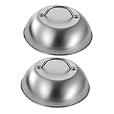 BEBEMOKO 2 x Edelstahl-Topfabdeckungen, Universal-Multifunktions-Deckel für Woks und...