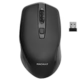 Macally 2,4 G kabellose Maus (optisch) mit kabellosem USB-Mäuse-Empfänger, 6 Tasten und...