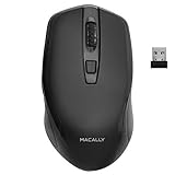 Macally 2,4 G kabellose Maus (optisch) mit kabellosem USB-Mäuse-Empfänger, 6 Tasten und...