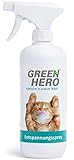 Green Hero Entspannungsspray für Katzen enthält beruhigende Duftstoffe wie Baldrian,...
