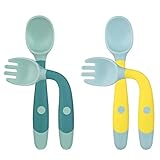 Vicloon Babylöffel, 2 Set Baby-Fütterlöffel Lernlöffel BPA-frei, weicher perfekter...