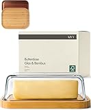 KIVY Butterdose Glas mit luftdichtem Deckel für streichzarte Butter - BPA Frei -...