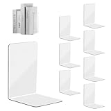 8 Stück Klarer Buchständer aus Acryl,4 Paare Bücherstütze,...