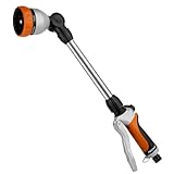 RESTMO Garten Gießstab Metall, 39cm Lang Gartenbrause mit Stiel, 180° schwenkbaren Kopf...