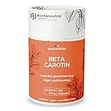 Beta Carotin aus Alge 50.000 IE Vitamin A pro Kapsel | 120 Kapseln | Hochdosiert | aus...