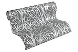 A.S. Création Vliestapete 10,05 m x 0,53 m mit modernem Waldmotiv - Silber, Grau -...