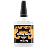 50 g Sekundenkleber extra stark - Inkl. Anti-Austrocknungs-Spitze - KRAFTPROTZ -...