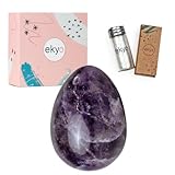 Yoni Ei Amethyst Stein 4x3 cm (gebohrt) inkl. ungewachste Schnur, Anleitung,...