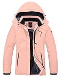 YSENTO Damen Winter Fleece wasserdichte Skijacke Outdoor Verdickte Softshell Warm...