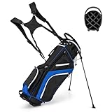 COSTWAY Golfbag, Golftasche mit 14-facher Unterteilung & 6 Taschen, Golf Stand Bag mit...