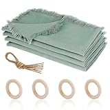 Ticeed 4 Stück Natürliche Leinen Tischservietten Set 45x45cm Rustikale Tuch...