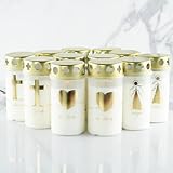 12er Set HOFER GRABKERZEN klein | 46 bis 54 Std. Brenndauer | Trauerkerzen mit Deckel |...