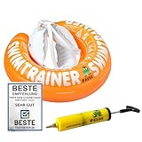FREDS SWIM ACADEMY SWIMTRAINER Classic Orange + Handpumpe – Schwimmset für...