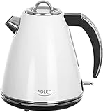 ADLER-Metallkessel 1,5 l, Drehfuß, 2200 W Leistung, grau