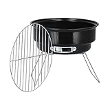 Yctze Tragbares Rundes Barbecue-Grillset – Holzkohlegrill aus Eisen Zum Kochen, für die...