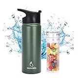 Mango Trinkflasche mit Fruchteinsatz - Stahl - Ideal für Aktivitäten im Freien - Hält...