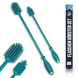 JAWAonline Spülbürsten Set 32cm und 24cm - Flaschenbürste Silikon schonend und...