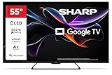 SHARP 55HR7365E – Google TV, 55' UHD, Rahmenlos, 144 Hz, QLED, HDR10, Dolby Vision HDR,...