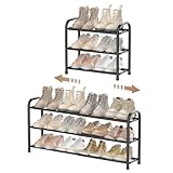 ENJOYBASICS Expandable Schuhregal, 3 Ebenen Adjustable Metall Schuhaufbewahrung...