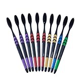 Baluue 20 Stück Bamboo Zahnbürsten mit Weichen Borsten Nachhaltige Weizenstroh...