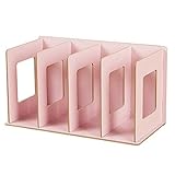 Mehrstöckiges Bücherregal aus Holz mit 4 Fächern für Zuhause und Kinder, rosa Farbe,...