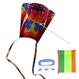 VIKY® Drachen Kinder, Bunter Flugdrachen Kinder, Pocket Kite Medium, Einleiner...