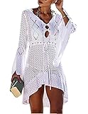Jinsha-Bikini Cover-Up Pareos-Strandponcho Strandkleider-Gestrickte Damen-Sommer...