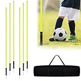 YRHome Slalomstangen Fussball Set 180cm Slalom Poles 6 Slalom Stangen mit Erdspieß...