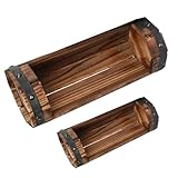 Angoily 2 Stücke Teiliges Set Rustikaler Halber Fass-blumenkübel aus Karbonisiertem...